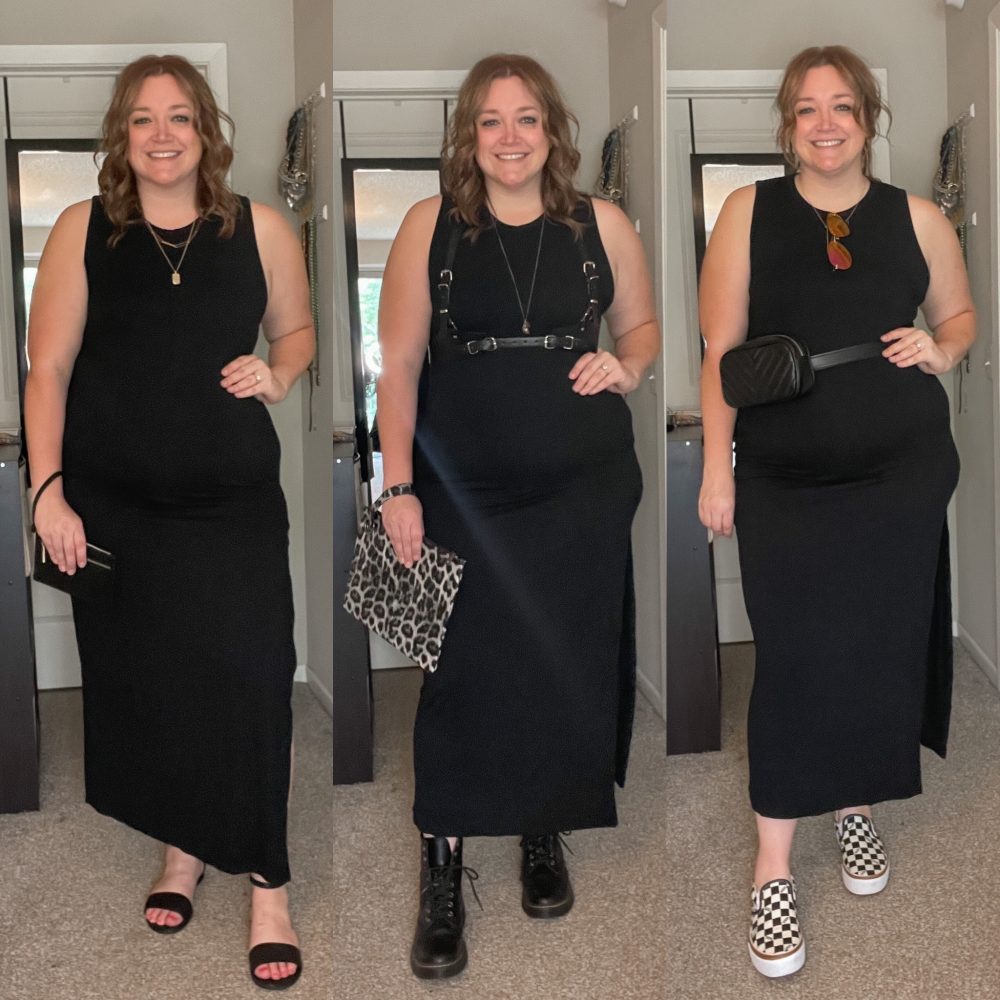 Black Maxi Dress Styling – Curvy Fashion – Tara Jane Style
